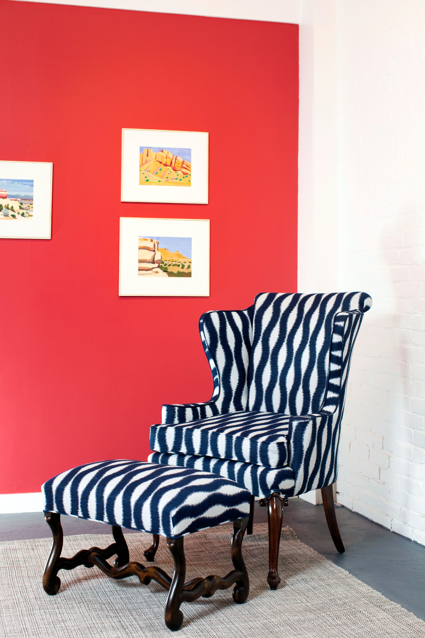 Blue Striped Chair
